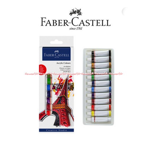 Faber Castell Acrylic Colour Acrylfarben 12 Colour Cat Akrilik Faber Castel