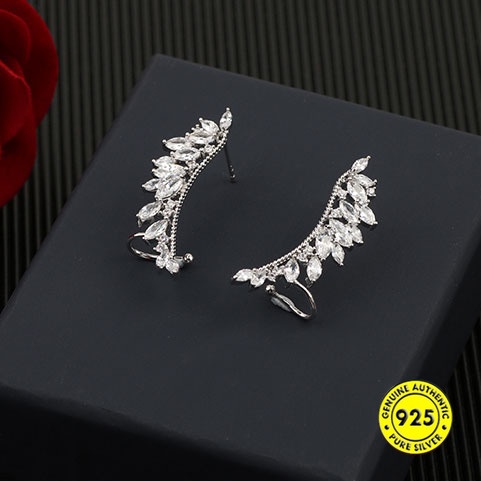 Anting Stud Desain Sayap Malaikat Bahan S925 Sterling Silver Anti Karat Anti Alergi