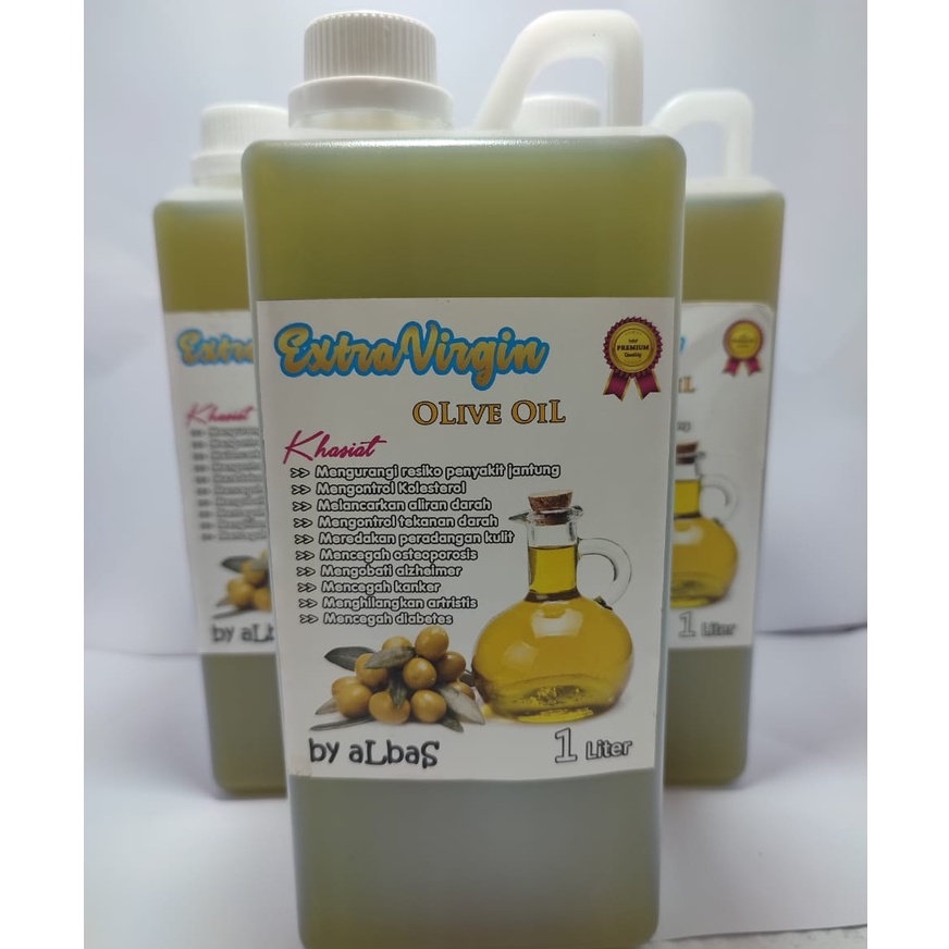 

minyak zaitun extra virgin olive oil kemasan 1 liter original by aLBaS