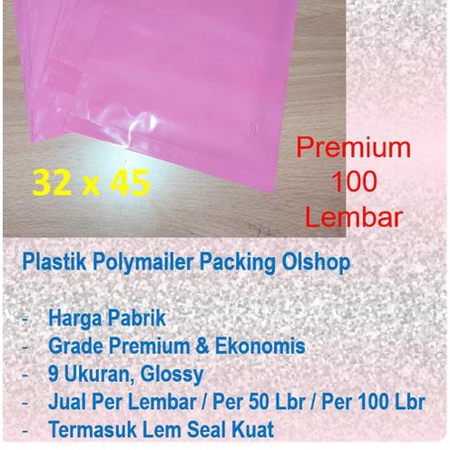 

◌ Polymailer 32 x 45 100 lbr Plastik Polimailer 32x45 Amplop GLOSSY - Hitam ►