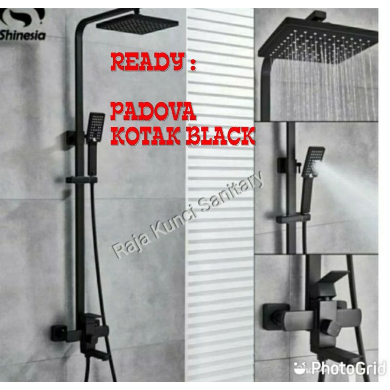 Shower Tiang Column Kotak/Shower Set Panas Dingin Stainless SUS 304 Hitam/Black/Kuningan