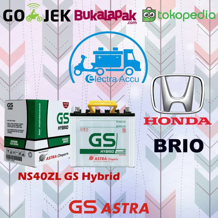 "Aki Mobil Honda Brio NS40ZL GS Astra Hybrid Aki Basah"