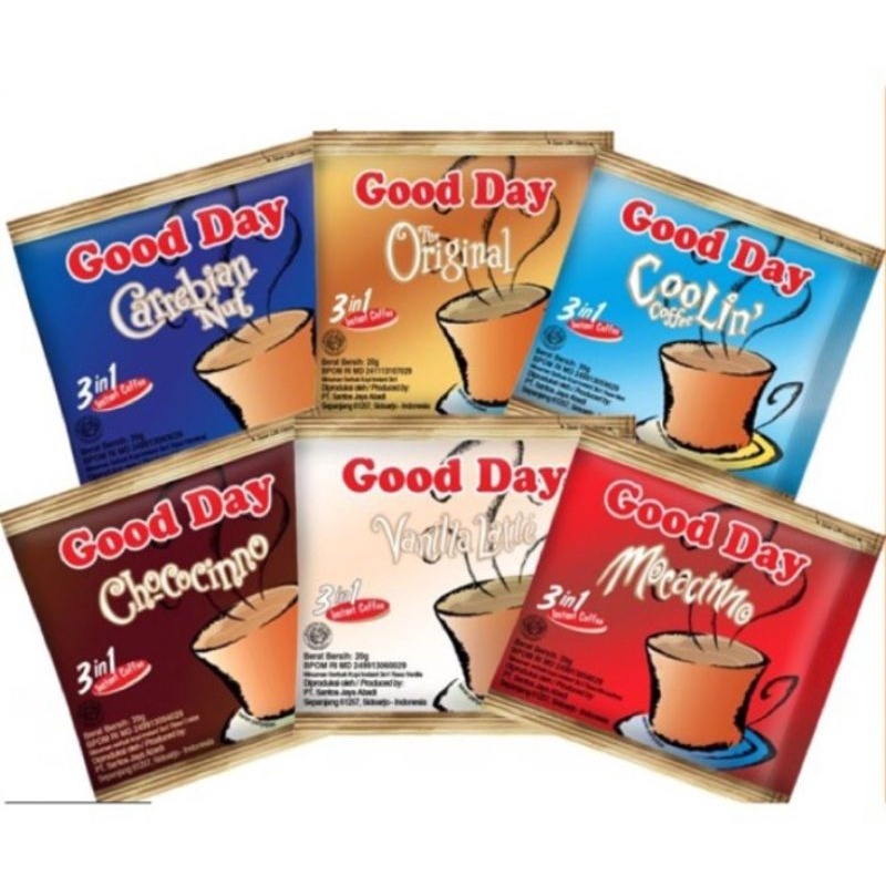 

kopi Goodday renceng sachet/Good day mocacinno/coolin/carrebian nut/chococinno/vanilla latte