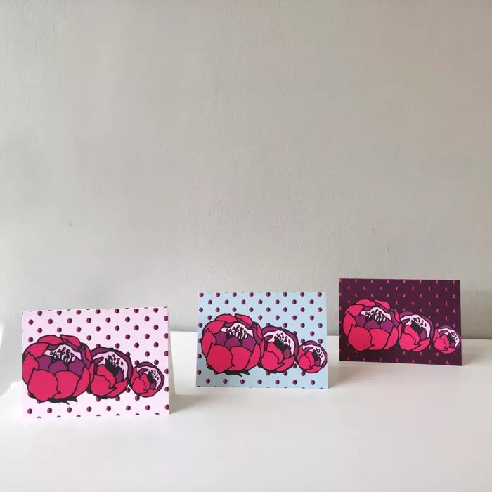 

Blank Greeting Card Peonies Canvas Living