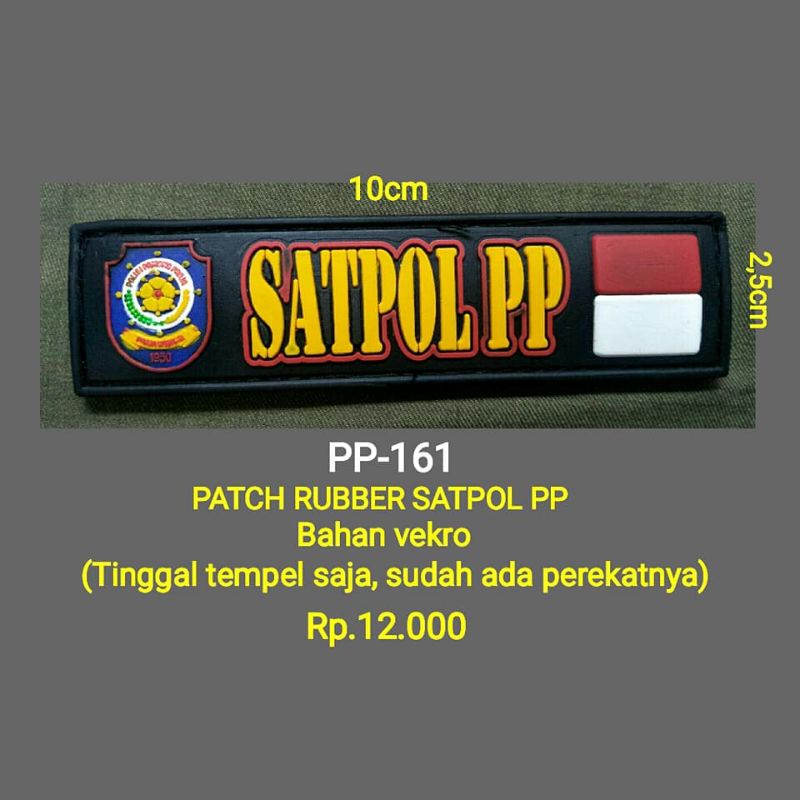 pp-161 patch ruber satpol pp tempelan tas satpol pp