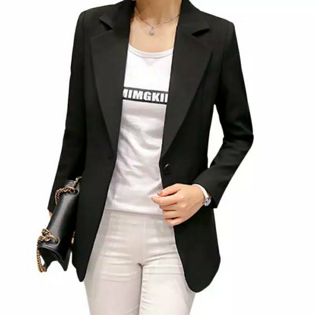 Jas Formal Wanita Hitam S M L Xl Xxl Blazer Kerja Wanita Slimfit Blezer