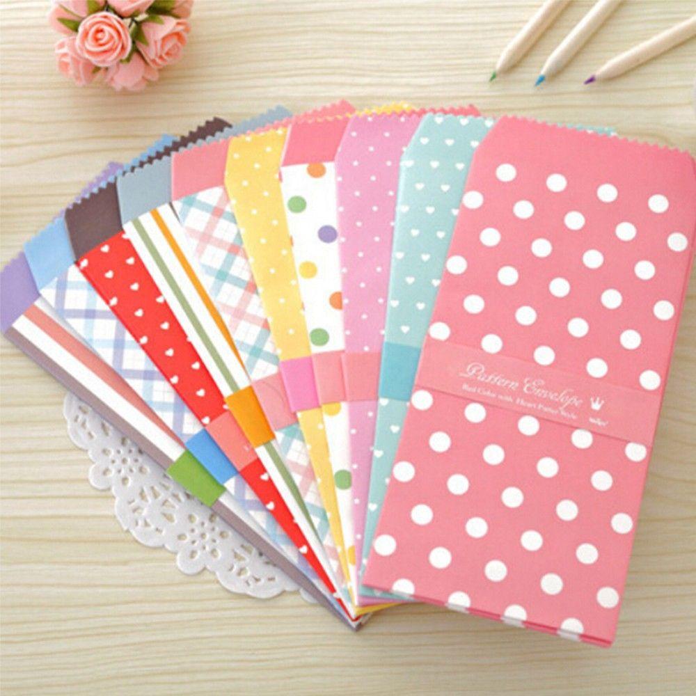 Quinton 20Pcs/4Pack Banyak Gaya Amplop Lucu Kartun Praktek Kantor Supply Kawaii Kertas Colorful Gift Card