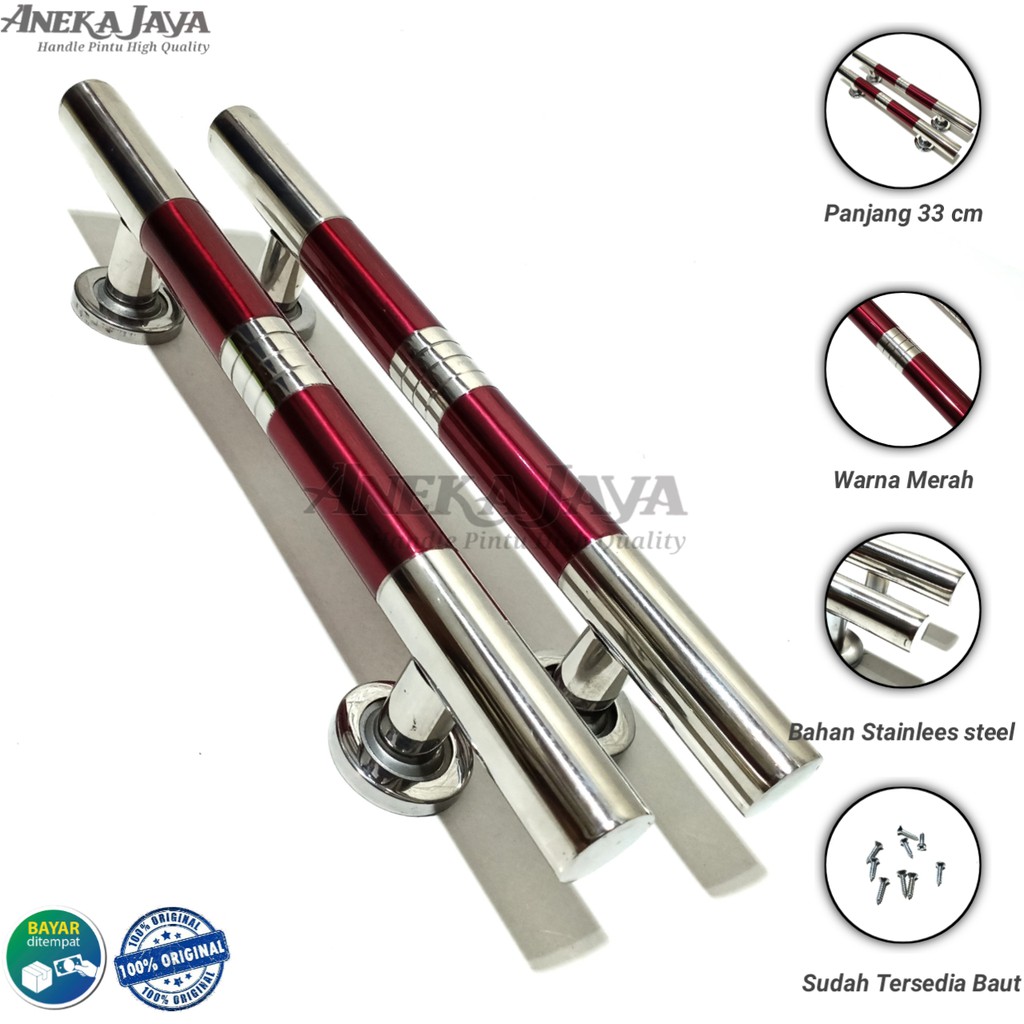 Satu set handle kunci pintu rumah 33 cm murah minimalis tarikan pintu pull stainless gagang pintu