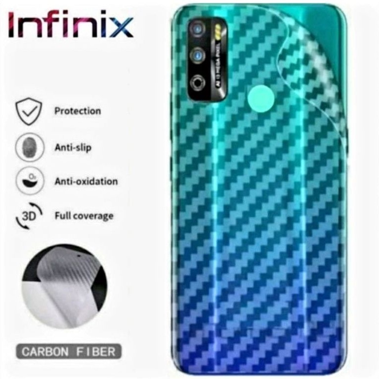 Skin Carbon Transparan Infinix Smart 6 back screen Handphone