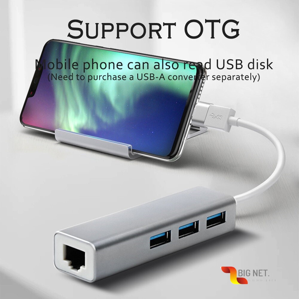 USB3.0 TO LAN RJ45 +USB HUB 3PORT converter adapter/ USB3.0 ETHERNET ADAPTER+3HUB