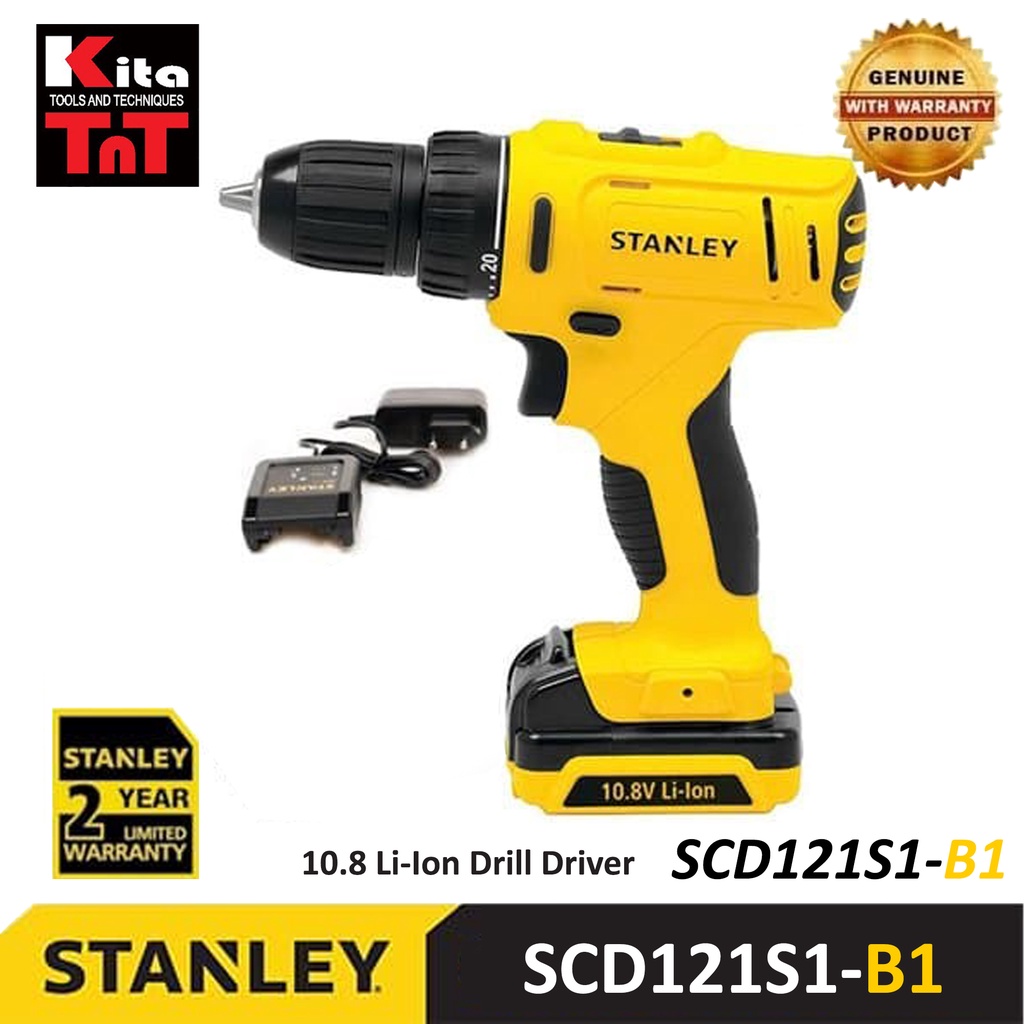STANLEY - Mesin Bor Cordless / Obeng Bor Baterai 10.8 V - SCD121S1-B1