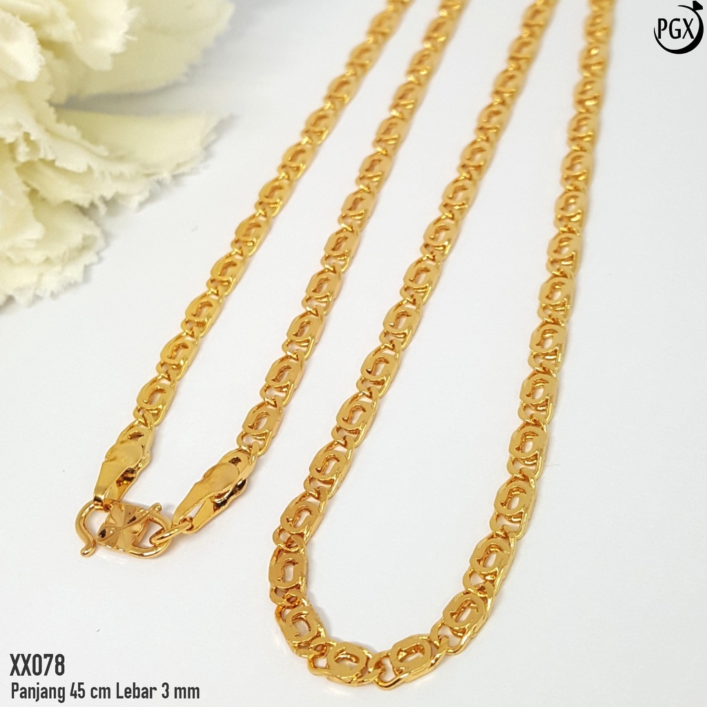 PGX Kalung Pria Wanita Xuping Perhiasan Lapis Emas Aksesoris Fashion Premium - XX078