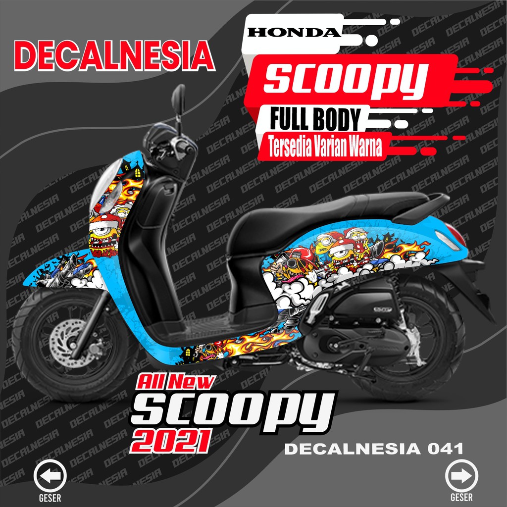 Decal Full Body Scoopy 2021 - Stiker Motor Scoopy All New 2021 - Decal Scopy 2021 Motif Minion