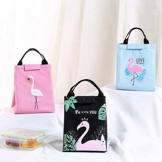 Lunch bag/tote bag/kanvas/flamingo anti air
