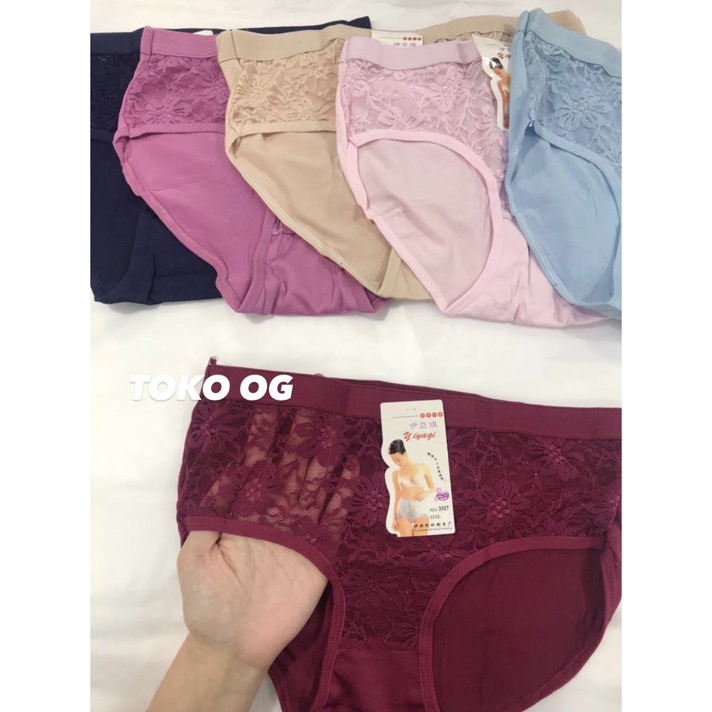 OBRAL CELANA DALAM BROKAT RENDA MODIS CD TRANSPARANT SEKSI KARET BESAR IMPORT 7133