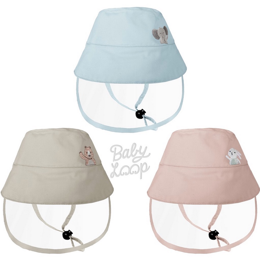 Baby Loop Topi Corona - Bucket Hat Baby + Face Shield Spring Collection BabyLoop Detachable Faceshield Topi Anak Kecil Bayi Anti Virus