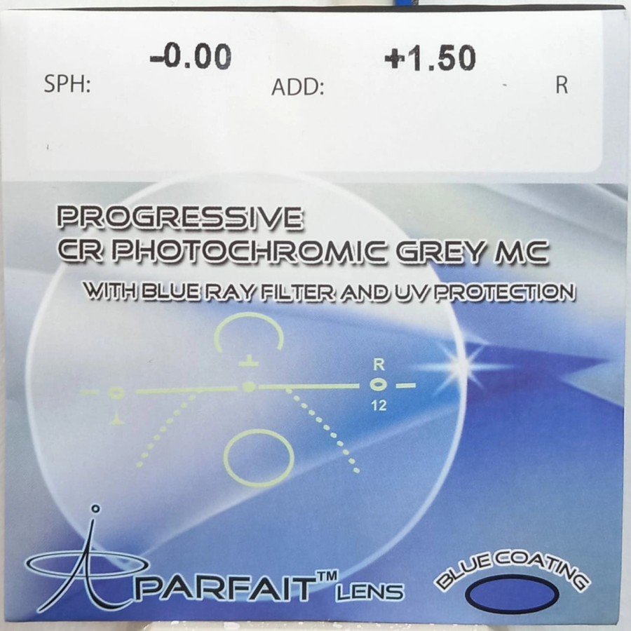 Lensa Kacamata Progresive Blueray Cromic / Lensa Progresif Bluecromic jauh dekat