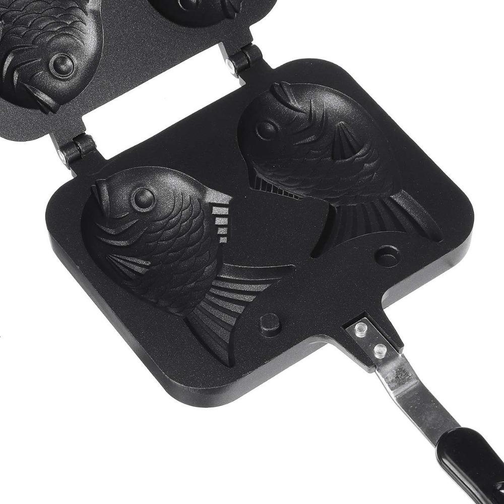 Preva Kitchen Japanese Taiyaki New Double Pan Fry Pan Waffle Kue Maker Pan