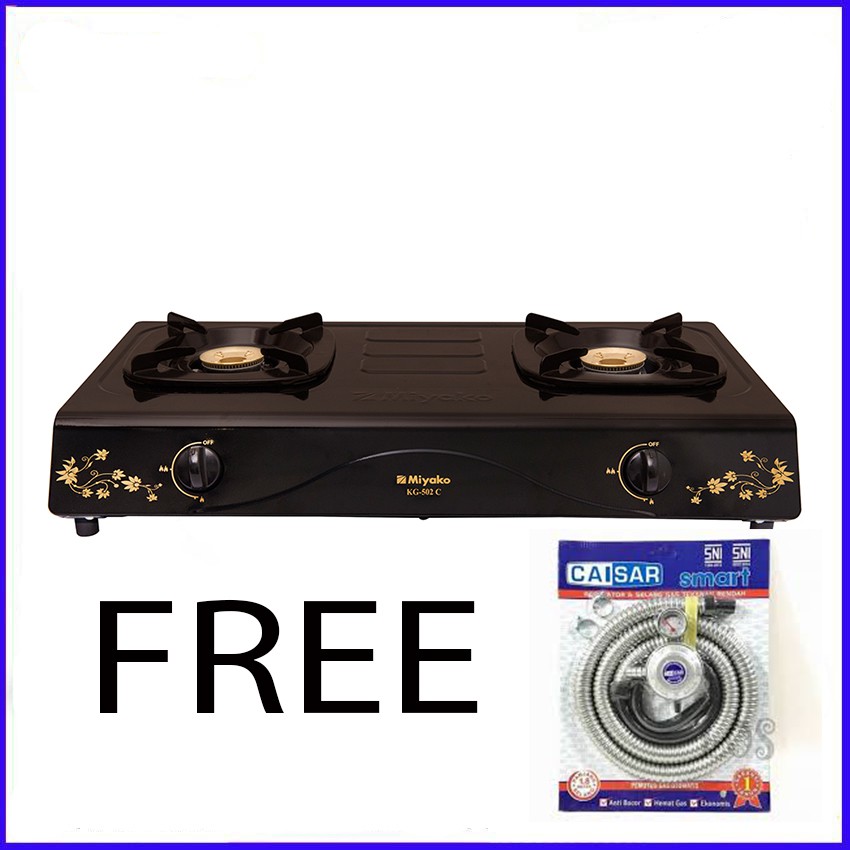 Miyako Kompor Gas 2 Tungku Miyako KG502C Free Selang Paket Caisar SNI