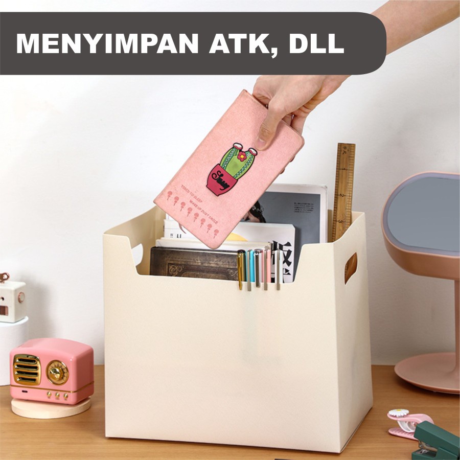 FOLDABLE DESKTOP BOX CONTAINER ANTI AIR KOTAK PENYIMPANAN BUKU SERBAGUNA