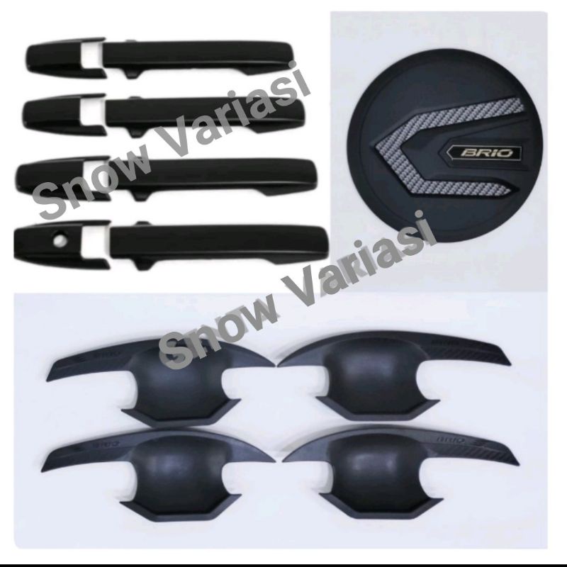 Paket Door Handle Outer Tank Cover Carbon All New Brio Hitam