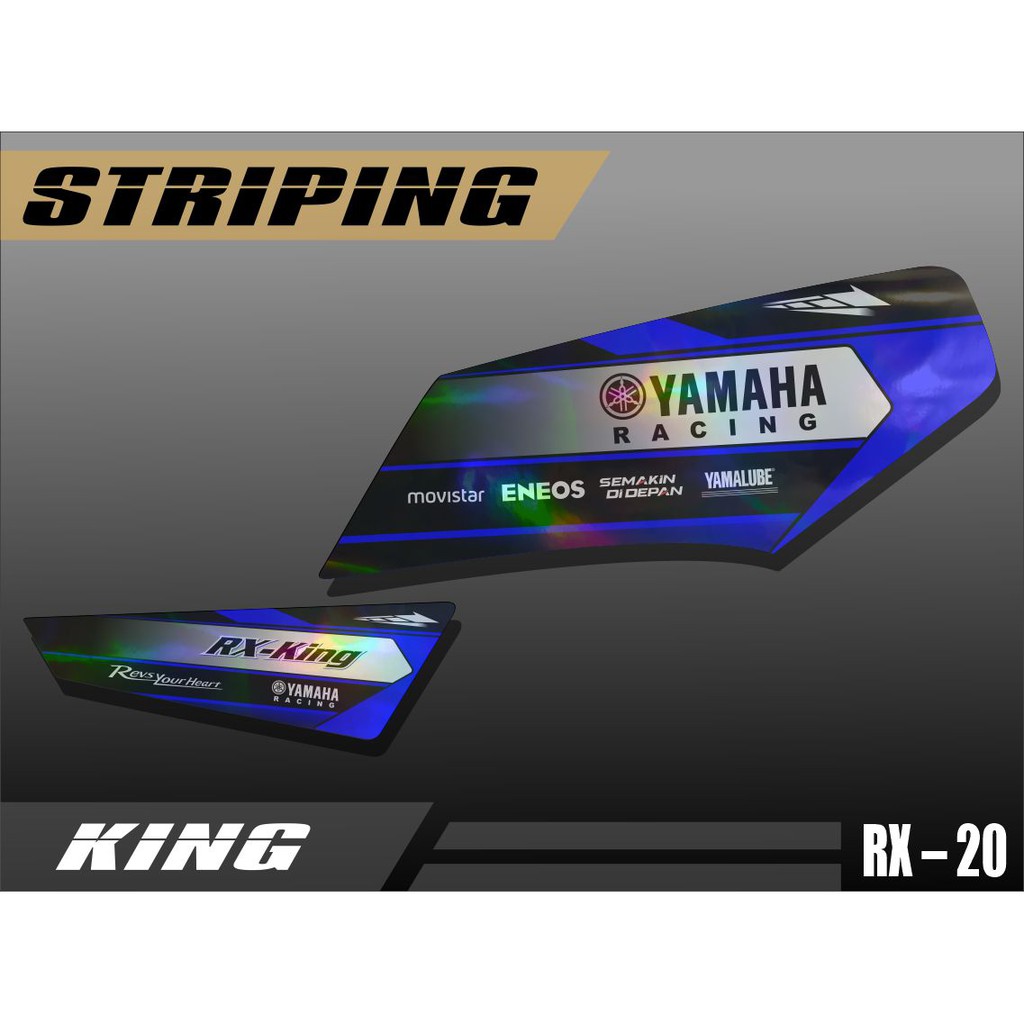 Sticker Striping Variasi RX King Bahan Hologram Code 020