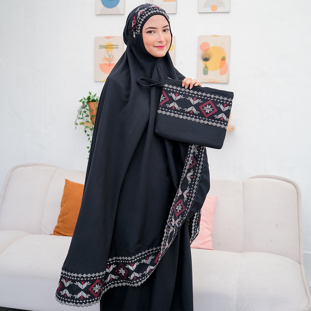 Mukena Khadijah Dewasa Katun  Premium Bordir Terbaru | Lateefa