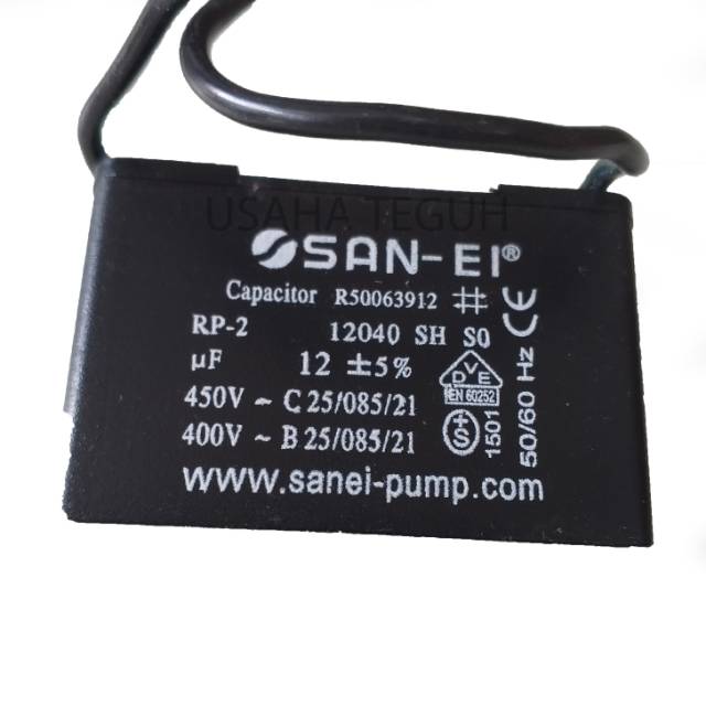Kapasitor Segi 12 uf / Kapasitor Pompa Air