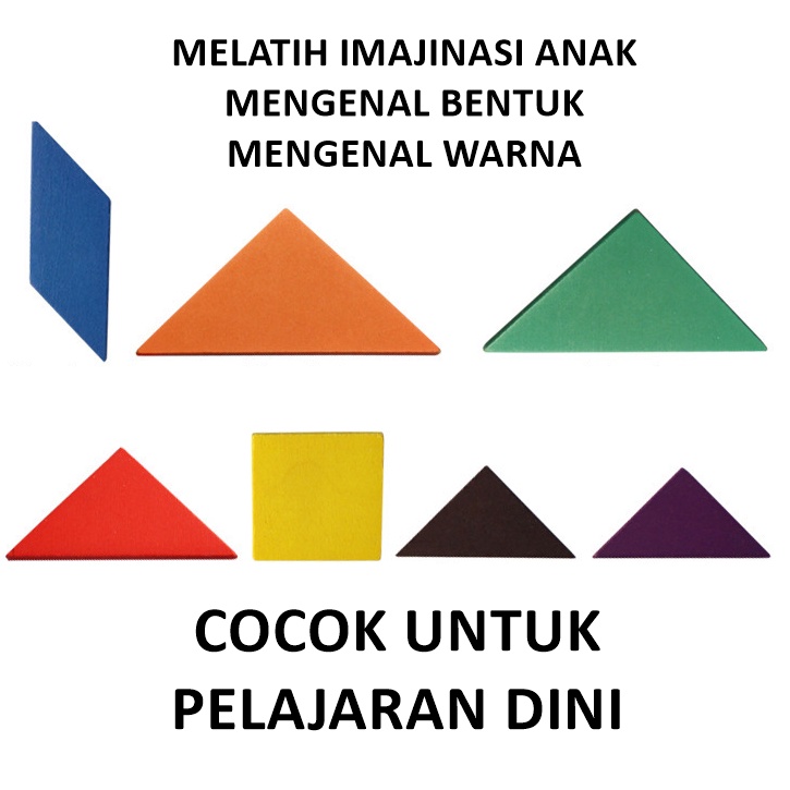 [ORGM] Mainan Edukasi Puzzle Block Bentuk Segitiga Persegi