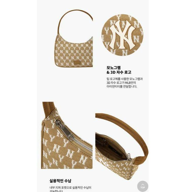 [PRODUK 6TD9C] Tas MLB Monogram Jacquard Hobo Bag / Backpack/ Waisbag NY Yankees Import Quality#6001