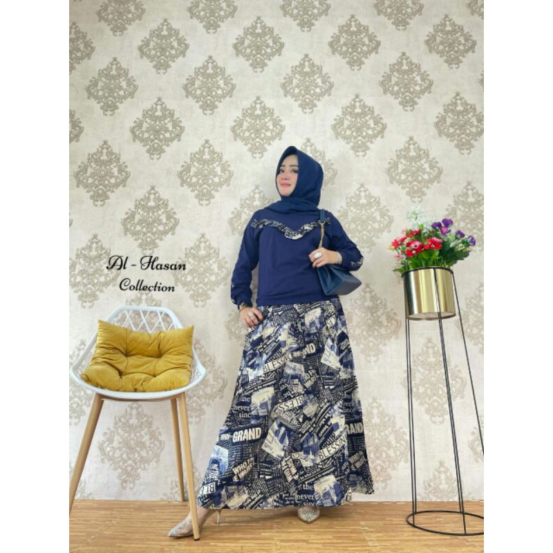 Set Rok Al-Hasan
Matt 
Atasan combed mix linen
Rok Linen
