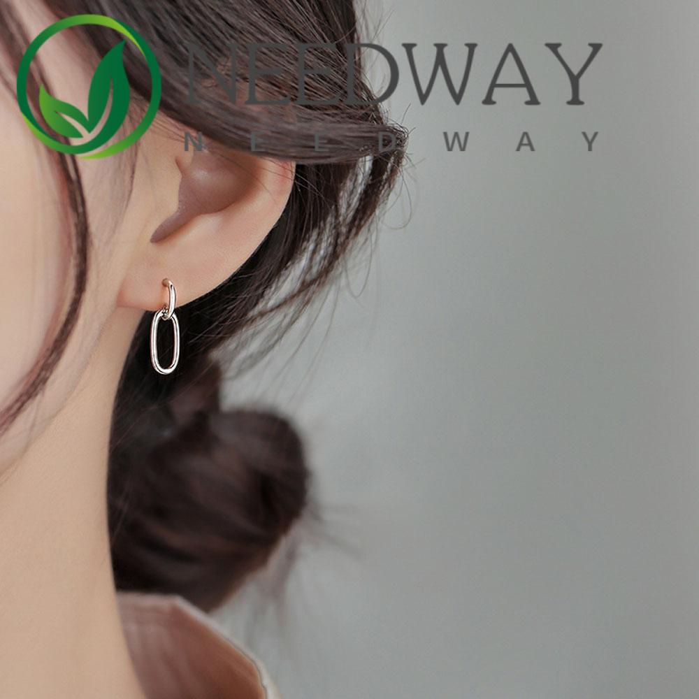 Needway  Personality Dangle Earrings Elegant Fashion Jewelry Ear Studs Trendy Circle Minimalist Round Geometric Simple Women Gift/Multicolor