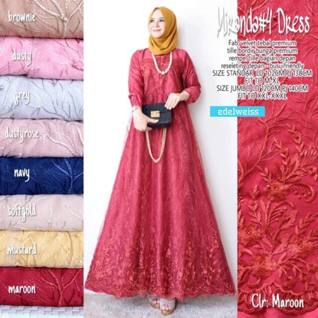 MIRANDA / FARASYA MAXI DRESS BUSUI BROKAT TILE ORIGINAL EDELWEISS