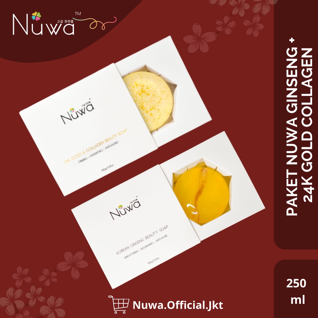 Paket 2x Nuwa Korean Ginseng Brightening Glowing Anti Kusam Nourishing Anti Acne Beauty Soap