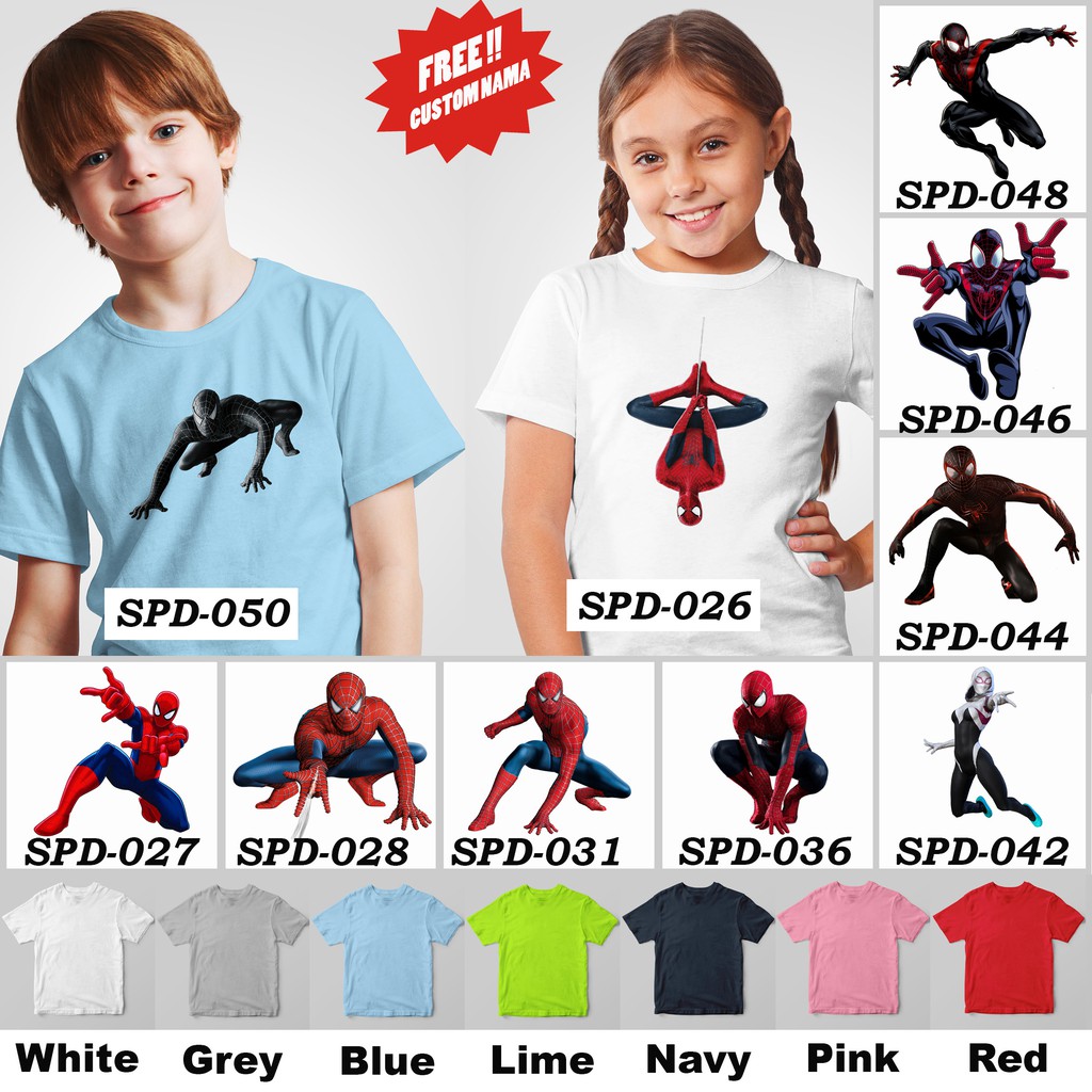 [FREE NAMA !!] Kaos Anak &amp; Family Spiderman 100% COTTON PREMIUM