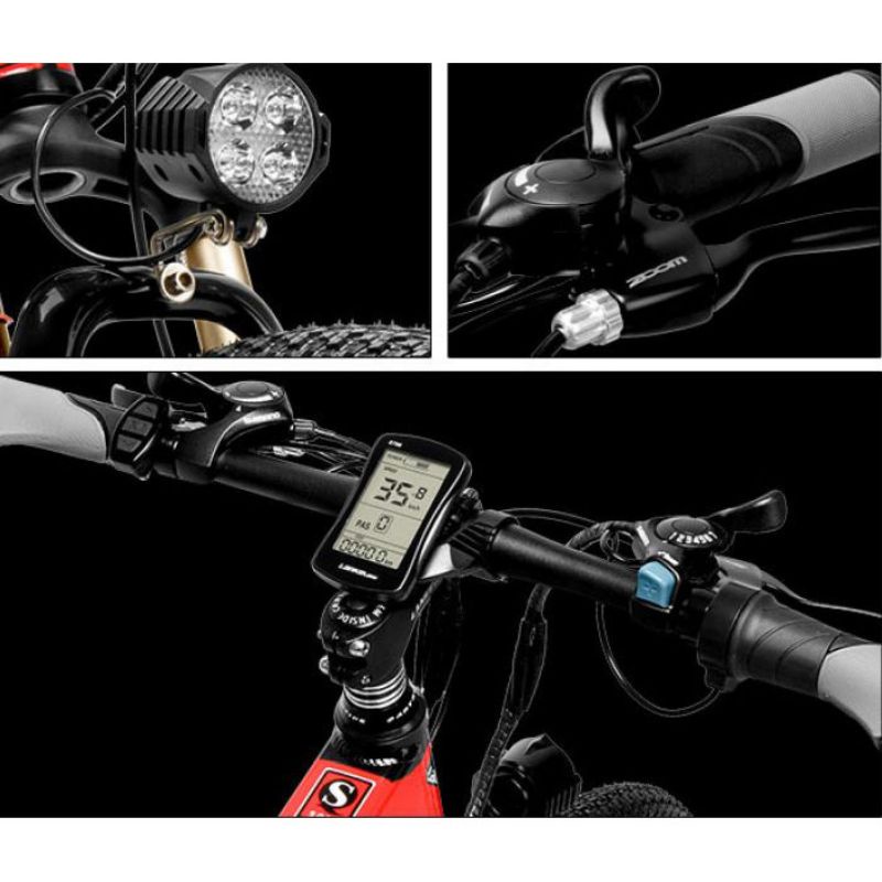 TaffSPORT Lankeleisi Sepeda Elektrik MTB Lipat Smart Moped Elite Version 48V 10.4AH - XT600 - Black/Red