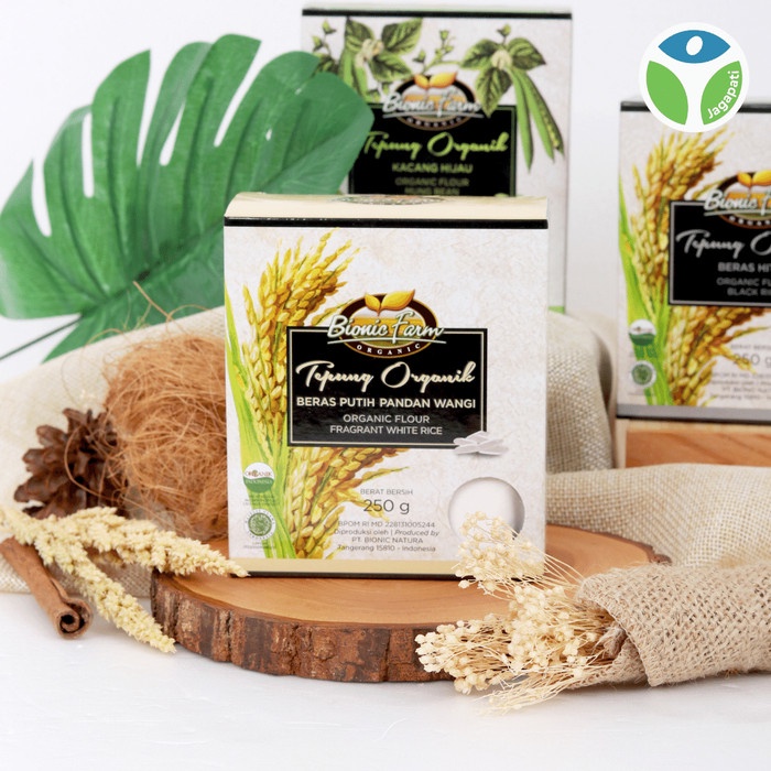 

ketan-beras-tepung- bionic farm - tepung beras putih organik 250gr - bran rice - organik -tepung-