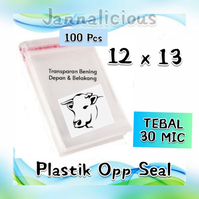 Plastik OPP Seal Atas uk 12x13 cm ~ TEBAL 30 MICRON.