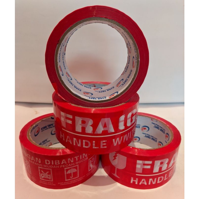 

Lakban Motif FRAGILE 2 inch Panjang 50 meter