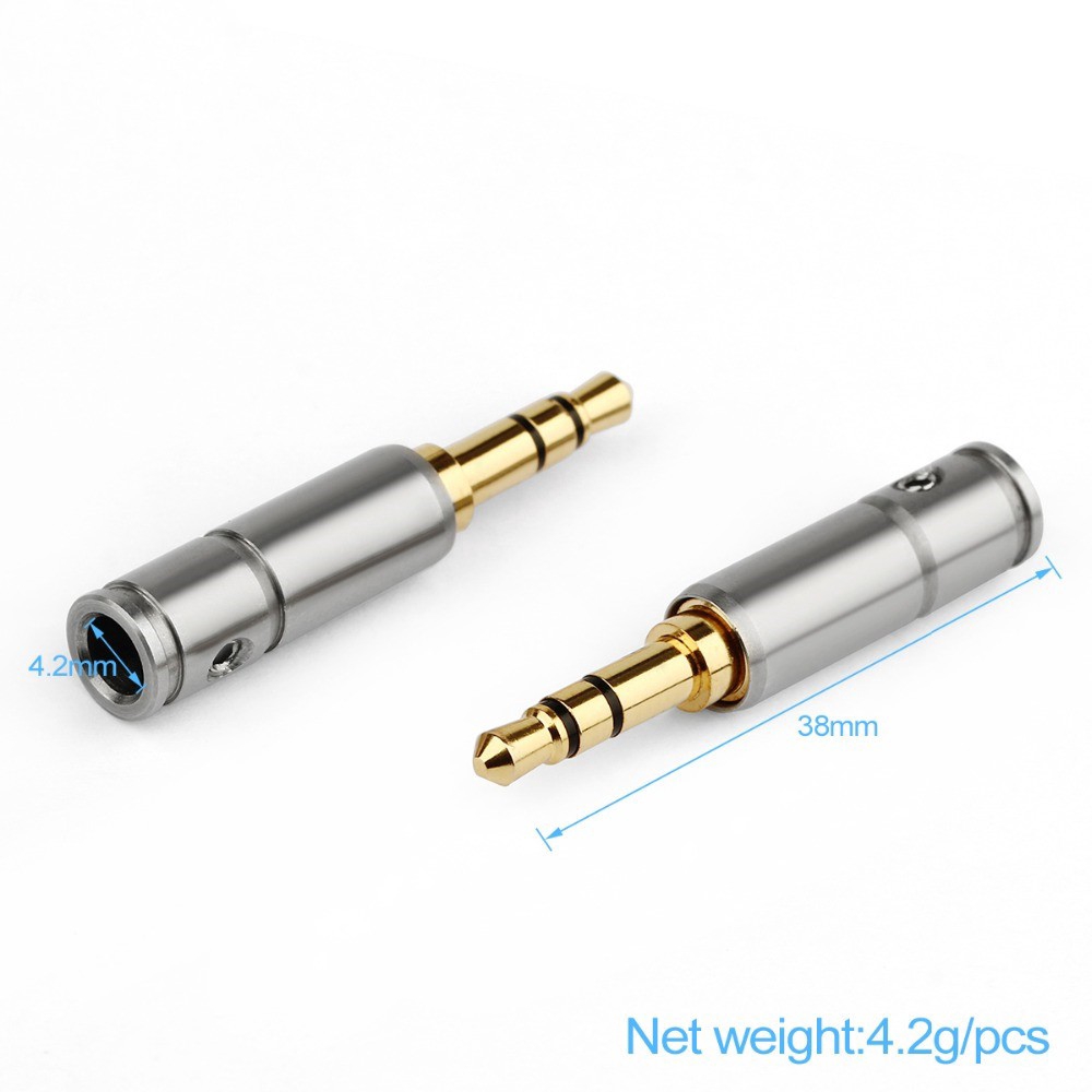 3.5mm Earphone Plug Audio Jack 3 Pole Splice Adapter DIY HiFi Headphone Solder Wire Connector