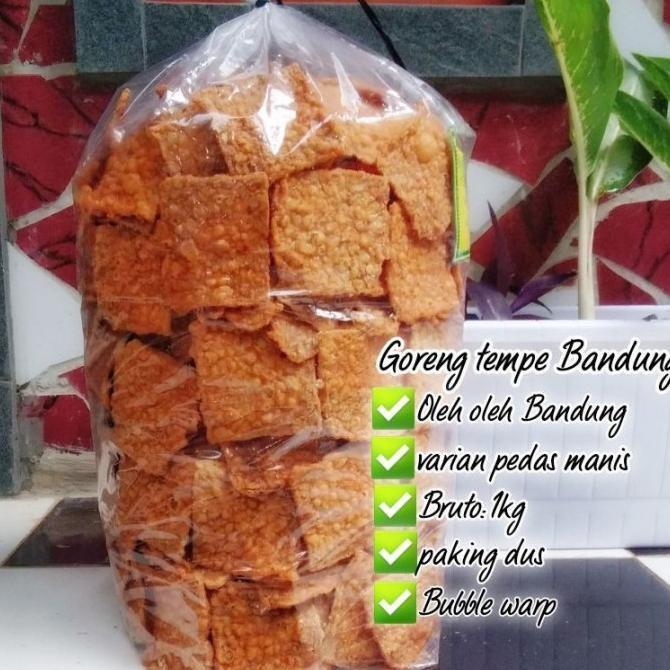 

Cemilan Kiloan Keripik Tempe Goreng Bandung Manis Pedas 1Kg