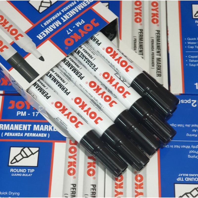 SPIDOL MARKER PERMANENT PM-17 JOYKO BLACK HITAM PERMANEN