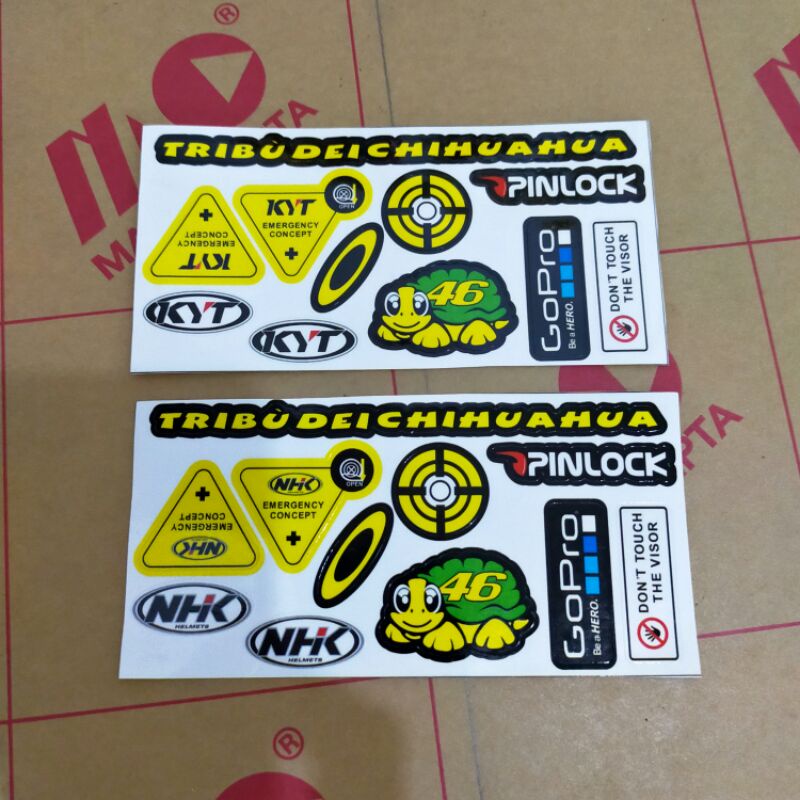 STICKER PRINTCUTT WARNING VISOR KACA HELEM HELM KYT