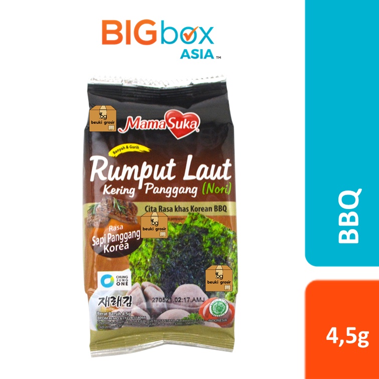 Jual Mamasuka Seaweed Rumput Laut Panggang Nori Gim Bbq G Exp Mar Shopee Indonesia