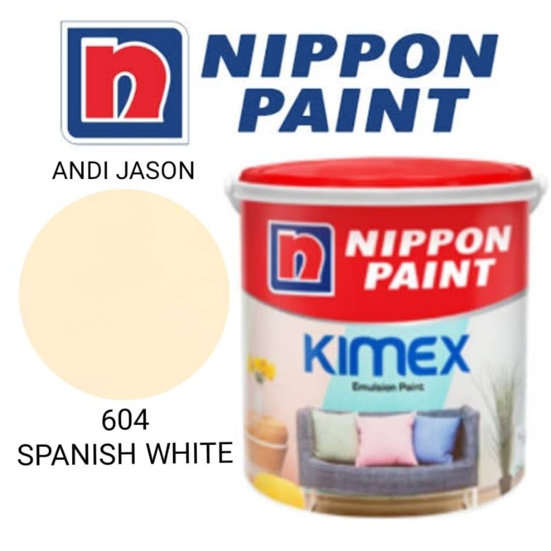 CAT TEMBOK KIMEX NIPPON PAINT 4.5KG / GALON / CAT DINDING / CAT AIR NO 604 SPANISH WHITE