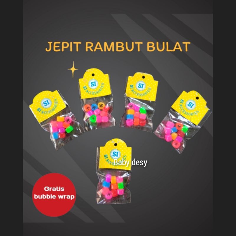 JEPIT RAMBUT ANAK BULAT MINI ISI 10PCS / JEPIT RAMBUT ANAK ANTI SAKIT