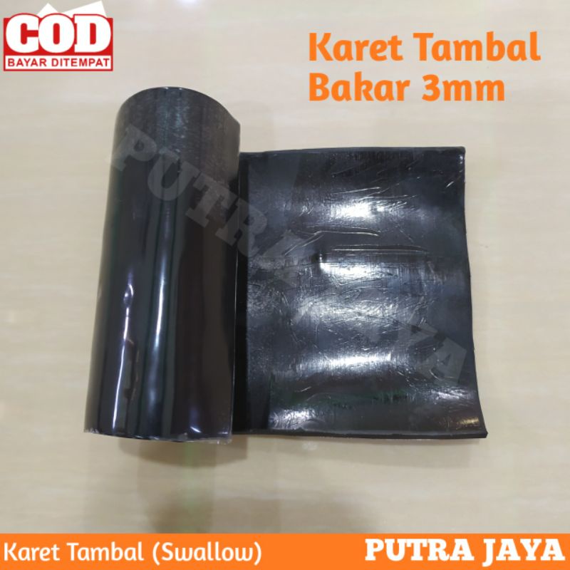 Karet Tambal Ban Bakar Swallow 3 mm - kompon Compound Tambal Ban Motor &amp; sepeda 11 x 22 cm