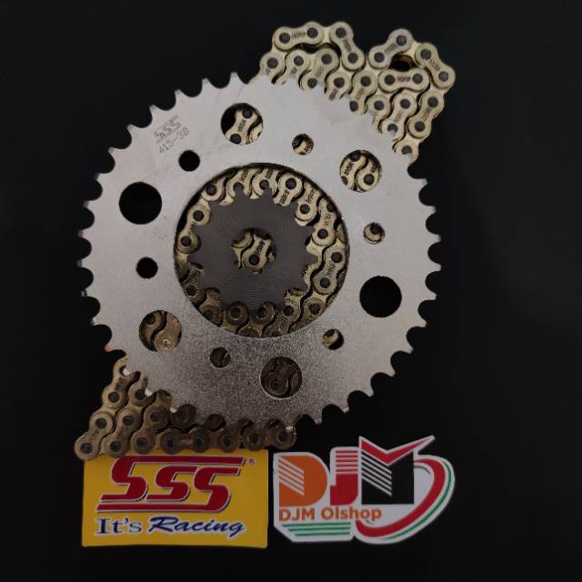 GEAR SET PAKET SSS 415 RANTAI GOLD YAMAHA VIXION OLD - VIXION NEW - BYSON - R15