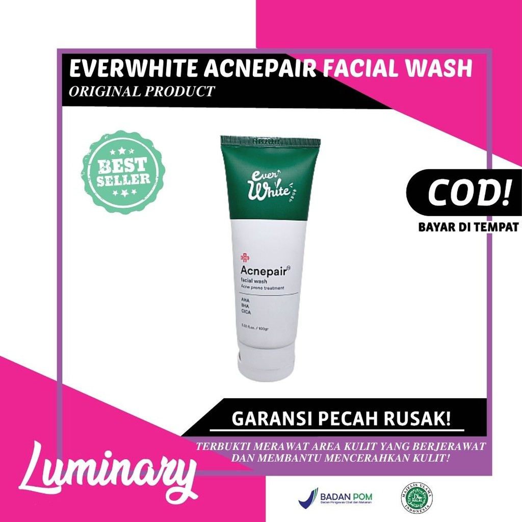 Everwhite Acnepair Facial Wash Pembersih Wajah Sabun Cuci Muka Perawatan Kecantikan Wajah Original BPOM