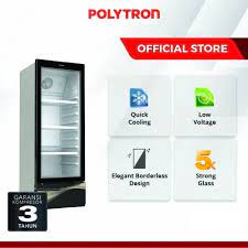 POLYTRON SCN187 SHOWCASE Display Cooler SCN187 SCN 187 3 Rak Pajangan Botol Minuman